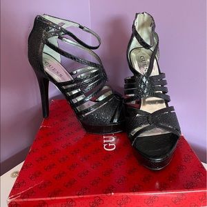 Guess black multi Heels - NEVER WORN